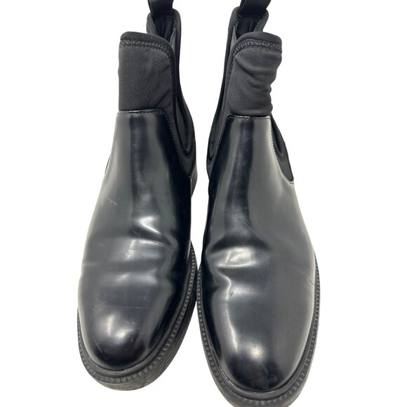 Zara Chelsea Lug Sole Chunky Heel Platform Ankle Boot Black Size 37 - Picture 7 of 11